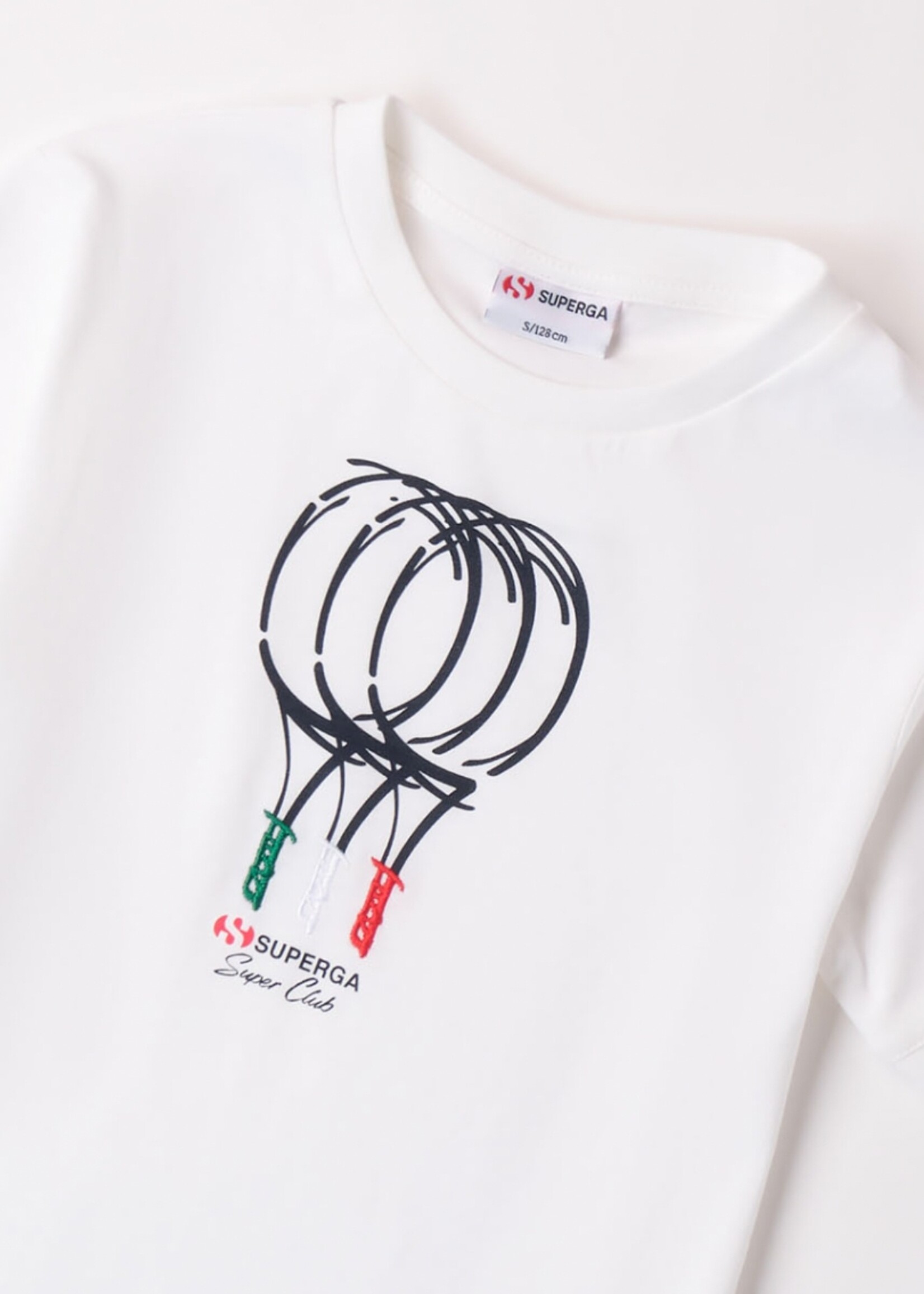 Superga T-shirt blanc Tennisracket
