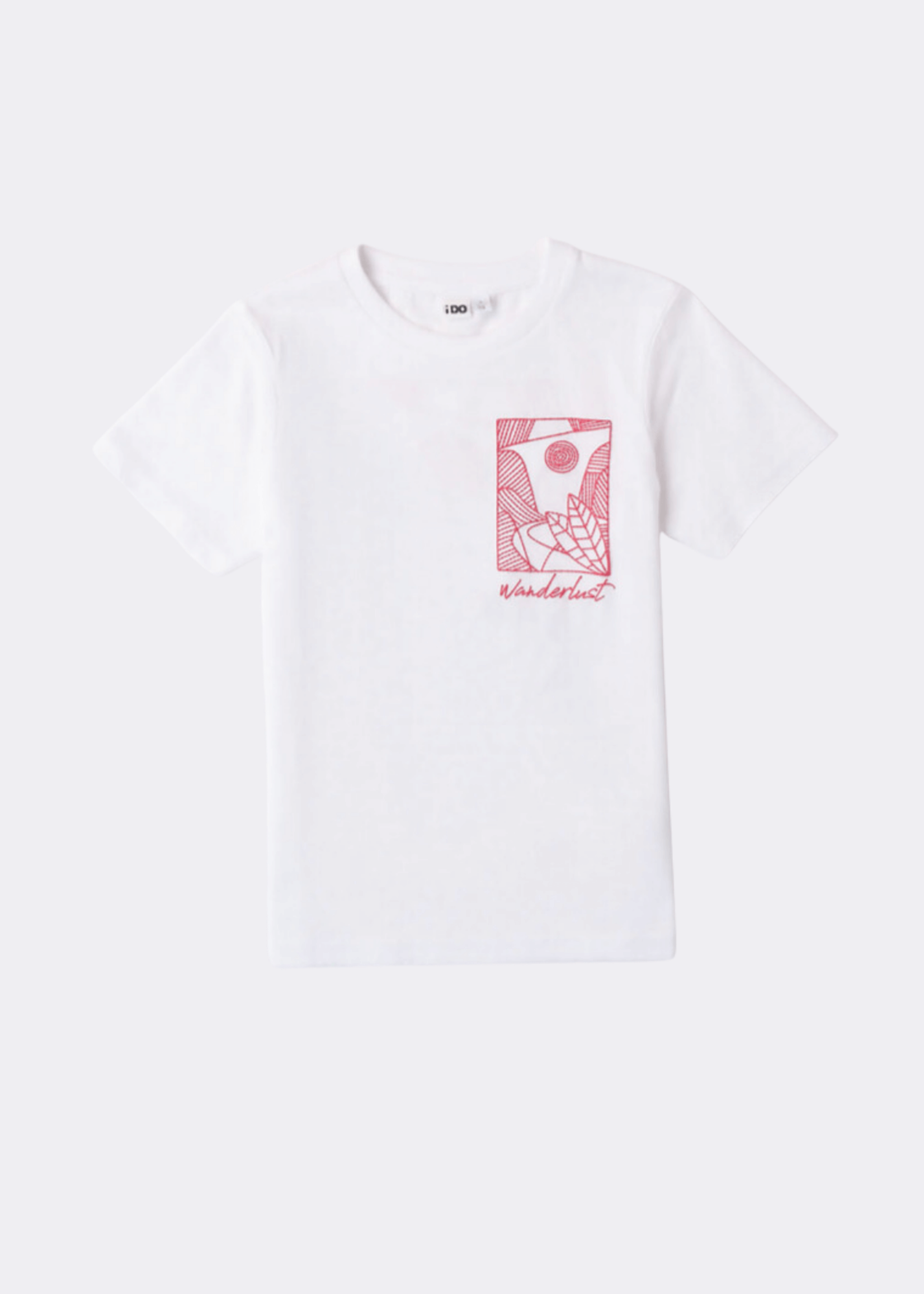 iDO White T-shirt Red Print