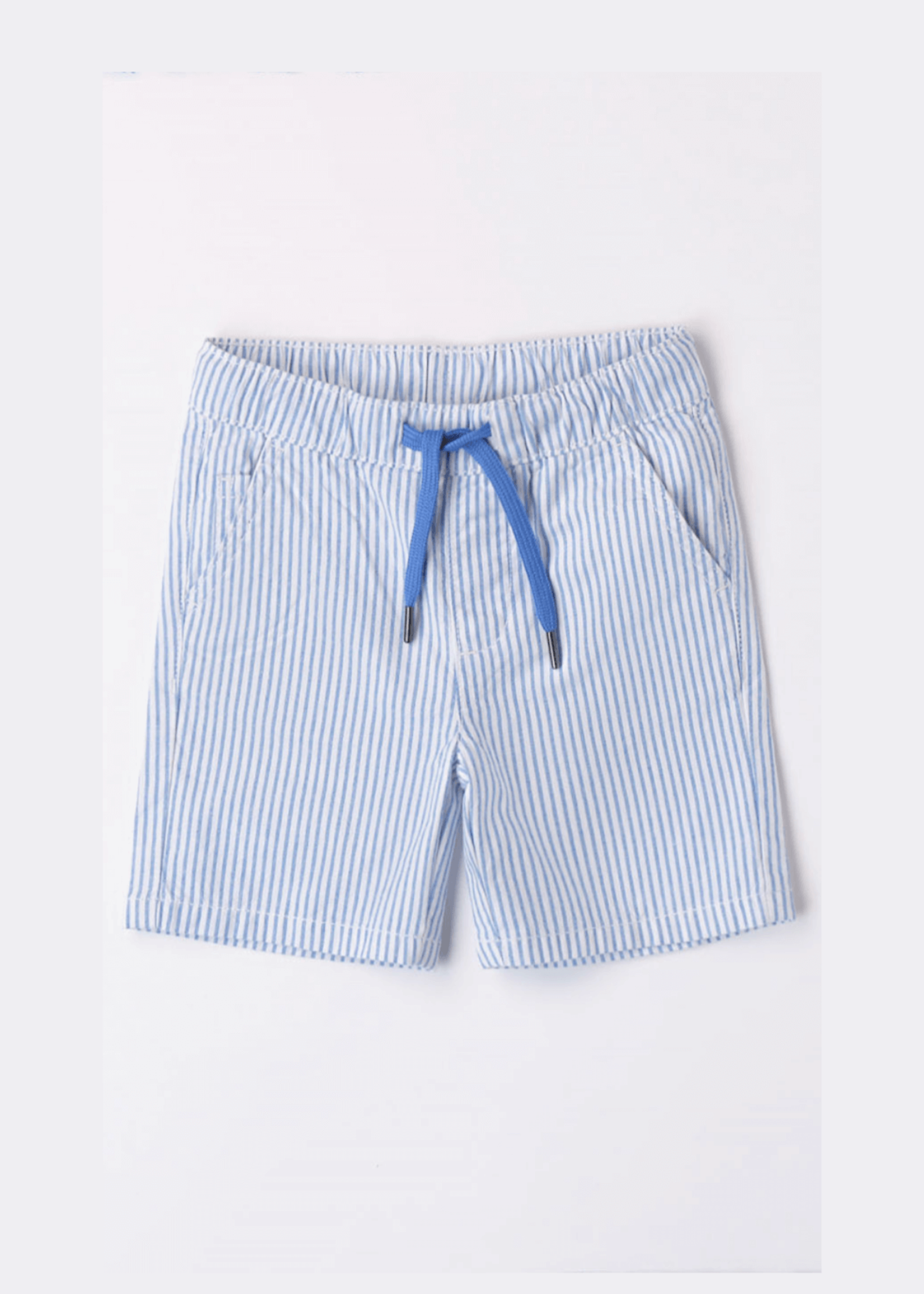 iDO Blue Striped Cotton Shorts
