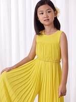 Abel & Lula Pleated crepe jumpsuit Yellow