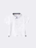 Minibanda 100% White Cotton Polo Shirt