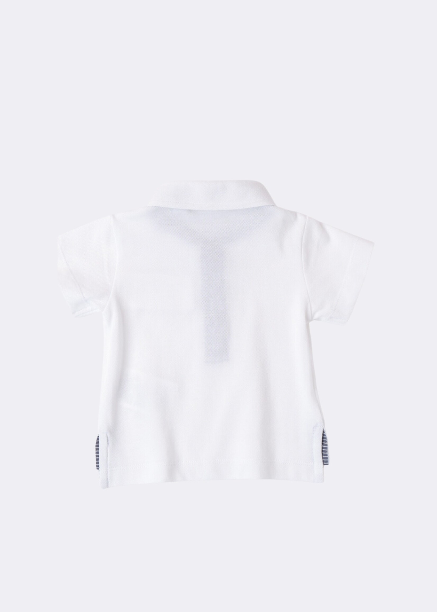 Minibanda 100% White Cotton Polo Shirt