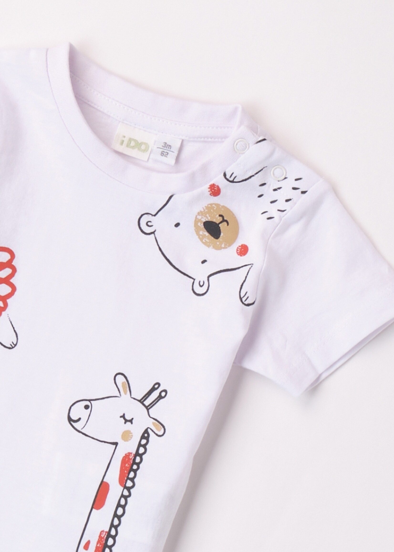 iDO T-shirt Dierenprint Wit