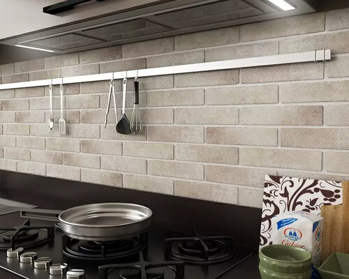 Baksteen look; altijd een stoer karakter. 