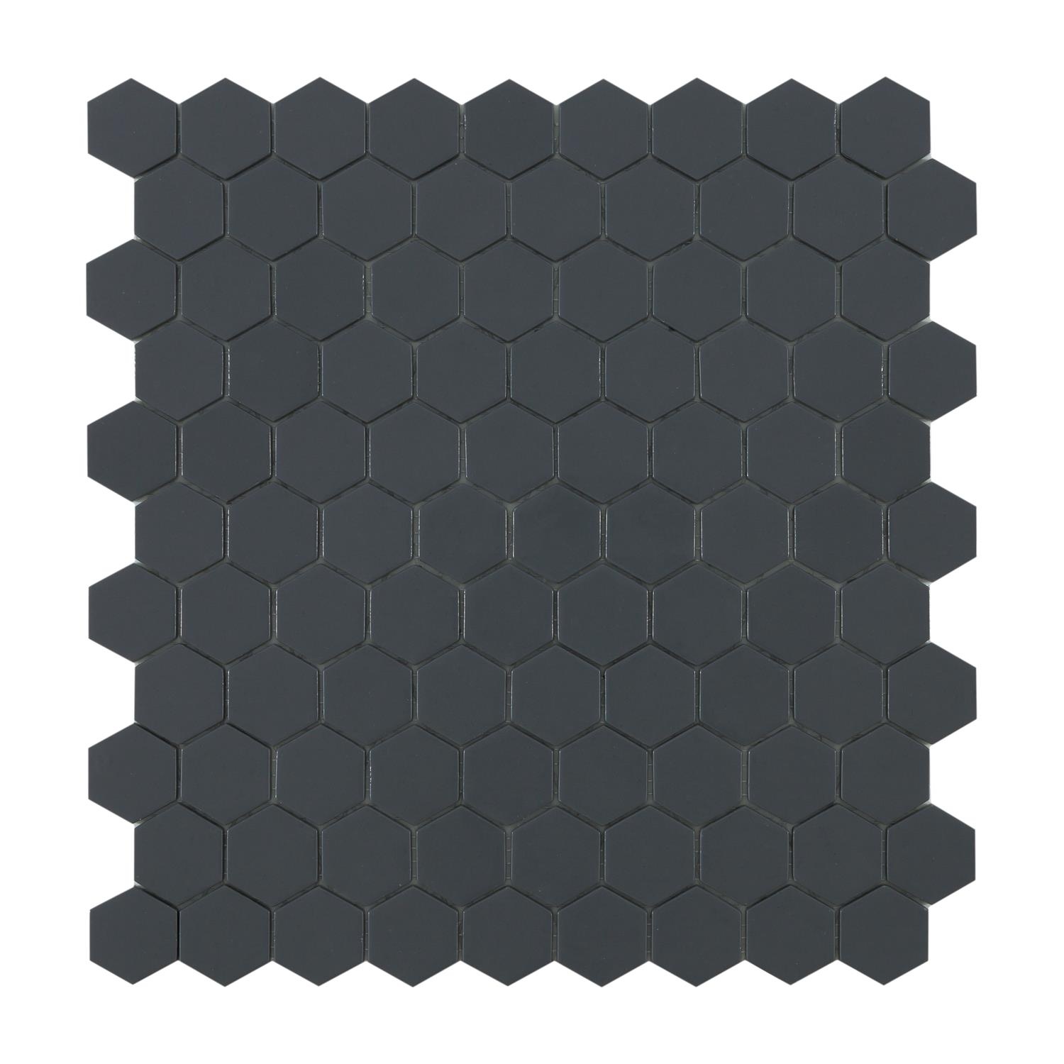 By Goof Mozaiek hexagon dark grey 3.5x3.5cm