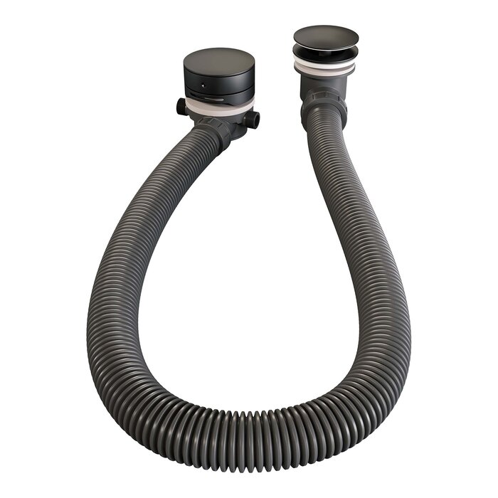 Brauer Zwarte thermostatische inbouw badkraan met drukknoppen en 3-standen handdouche