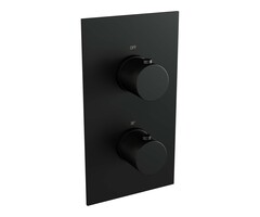 Brauer Mat zwarte thermostatische regendouche set met 3-weg omstelling, douchekop van 20 cm, gebogen muurarm en handdouche met 3 standen