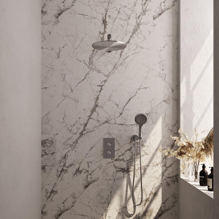 Brauer Regendouche met thermostaat, 3-weg omstelling en 30 cm douchekop