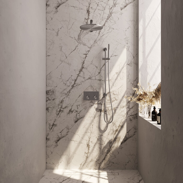 Brauer Brushed Edition thermostatische inbouw regendouche met drukknoppen - SET 62