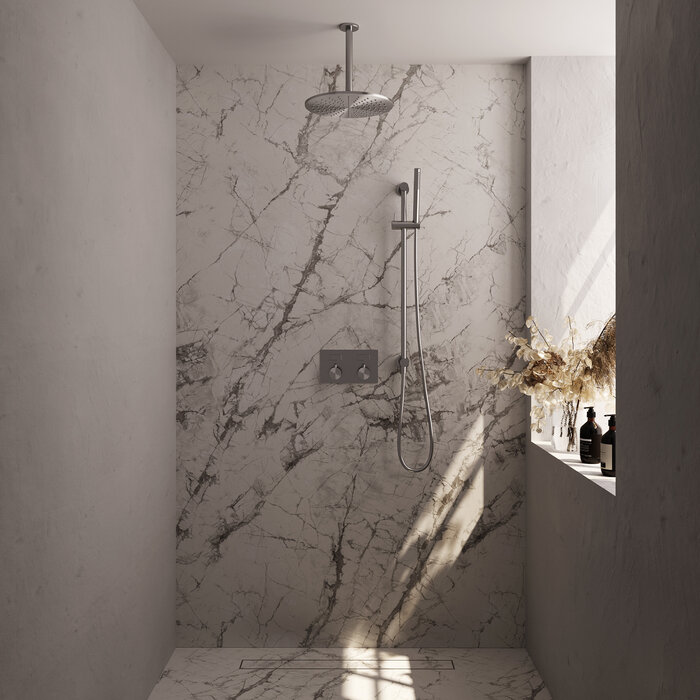 Brauer Inbouw regendouche met thermostaat, 30 cm douchekop, handdouche en glijstang