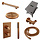 Copper Carving thermostatische inbouw regendouche set met 3-weg omstelling en accessoires