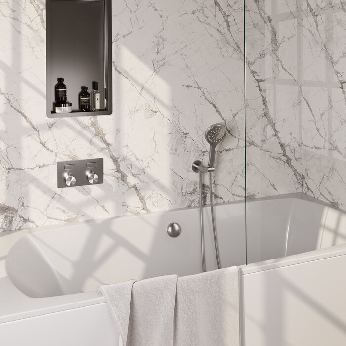 Brauer Brushed Edition thermostatische inbouw badkraan met drukknoppen SET 04