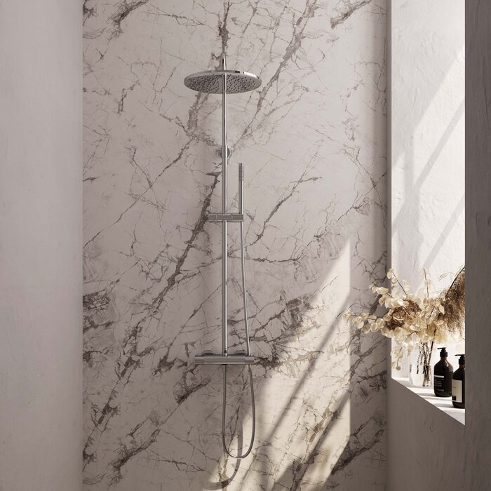 Brauer Chrome Carving thermostatische regendouche SET 03 met 30 cm douchekop