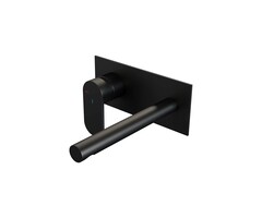 Brauer Inbouw wastafelmengkraan mat zwart C2 met rechte uitloop en afdekplaat