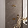 Gold Edition thermostatische regendouche SET 58 met drukknoppen, 30 cm douchekop, gebogen muurarm, 3-standen handdouche, doucheslang en wandaansluitbocht