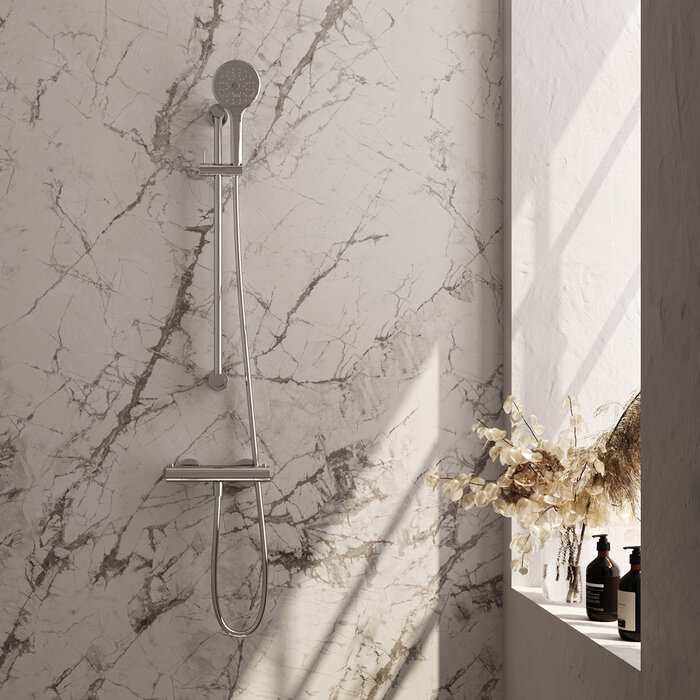 Brauer Chrome Edition opbouw douche thermostaatkraan SET 02 met glijstang en handdouche