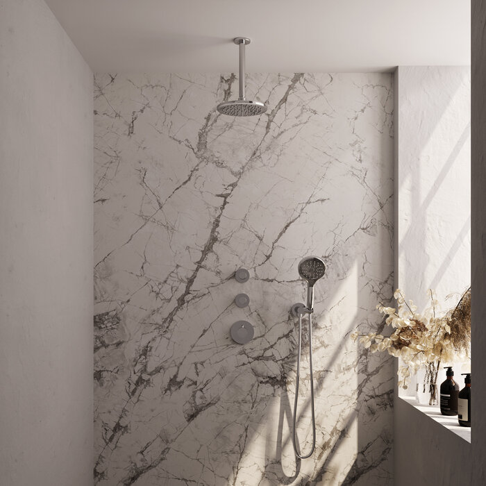 Brauer Chrome Edition thermostatische inbouw regendouche met 20 cm douchekop en plafondarm