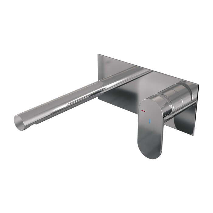 Brauer Chrome Edition inbouw wastafelmengkraan met rechte uitloop en afdekplaat - Model C1 chroom