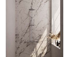 Brauer Chrome Edition opbouw thermostatische regendouche SET 01 - 20 cm douchekop, staaf handdouche & doucheslang chroom