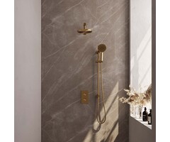 Brauer Gold Carving thermostatische regendouche set 43 met 20 cm douchekop en handdouche