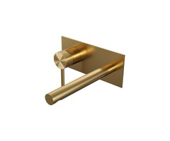 Brauer Gold Carving inbouw wastafelmengkraan, rechte uitloop, model A2, goud geborsteld PVD