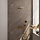 Gold Carving thermostatische regendouche met drukknoppen, SET 57, 20 cm douchekop en gebogen muurarm, 3-standen handdouche, doucheslang en wandaansluitbocht goud geborsteld PVD