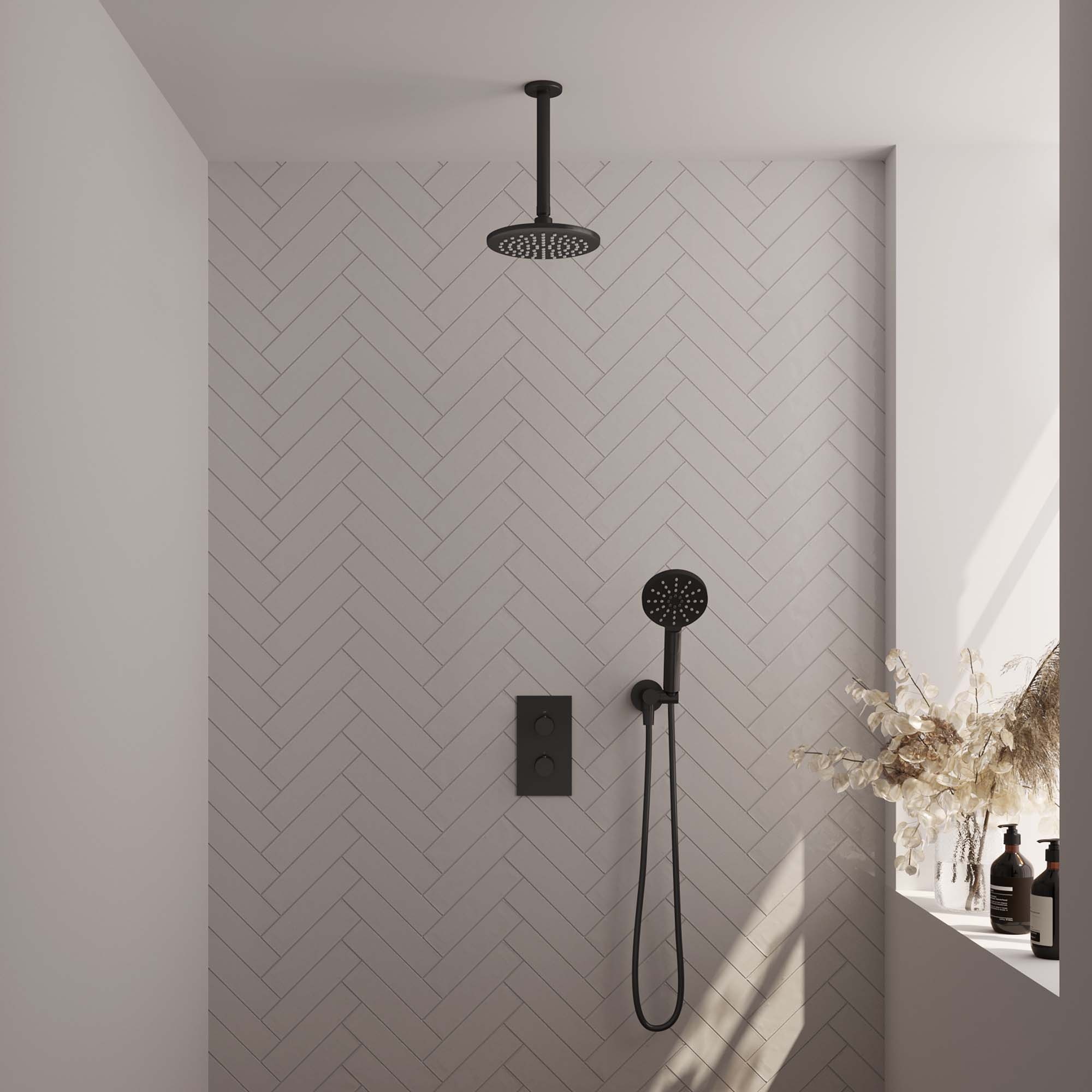 Brauer Thermostatische inbouw regendouche met 3-weg omstelling en 20 cm douchekop