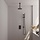 Black Edition thermostatische inbouw regendouche set met omstelling en 20cm douchekop, plafondarm, handdouche, doucheslang, en glijstang in mat zwart