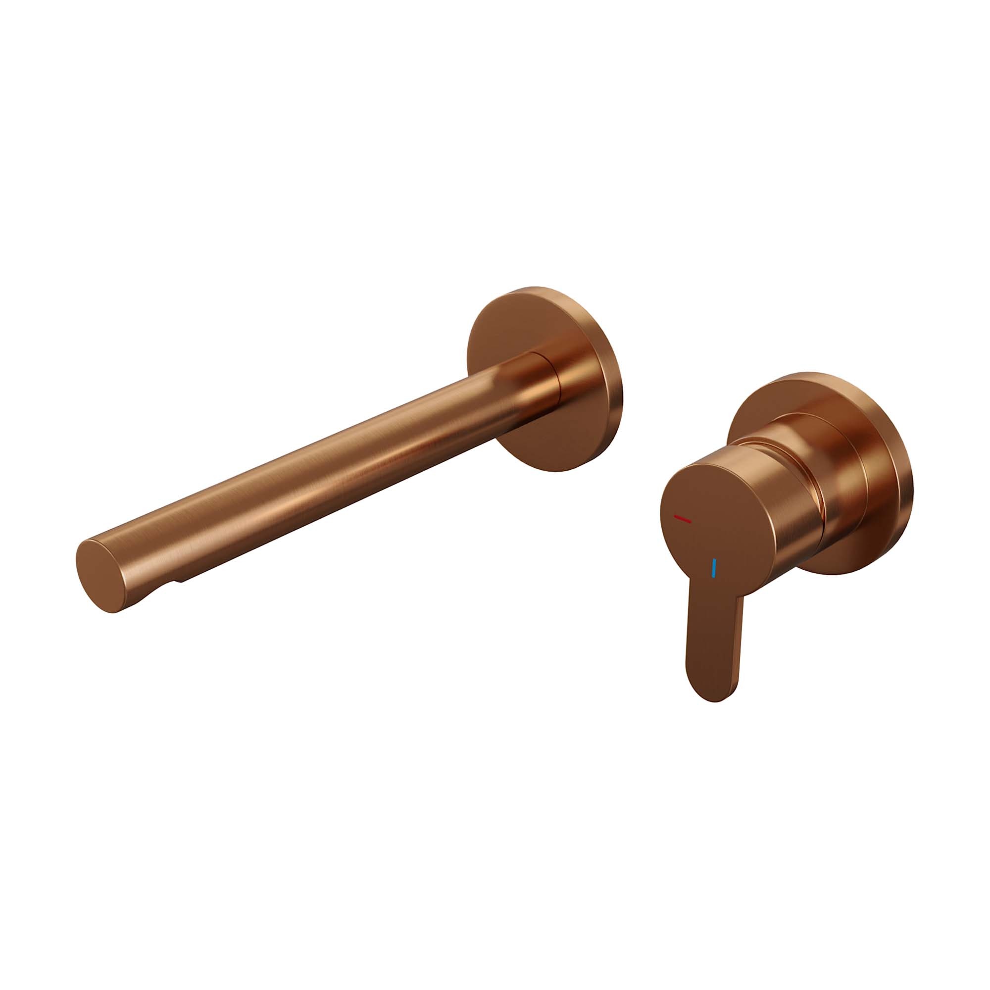 Brauer Copper Edition inbouw wastafelmengkraan met rechte uitloop, rozetten D1 in koper geborsteld PVD