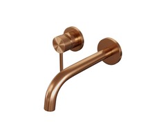 Brauer Copper Carving inbouw wastafelmengkraan gebogen uitloop koper geborsteld PVD