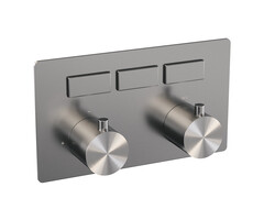 Brauer Brushed Edition 3-weg inbouwthermostaat met drukknoppen in RVS PVD