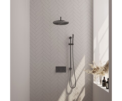 Brauer Gunmetal Carving thermostatische inbouw regendouche SET 64