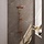 Copper Carving thermostatische regendouche SET 03 met 30 cm douchekop en staaf handdouche (koper geborsteld PVD)