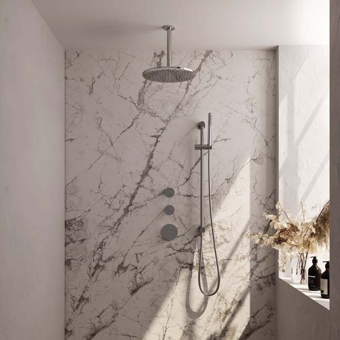 Brauer Chrome Edition thermostatische inbouw regendouche SET 18 | 30 cm douchekop met plafondarm