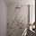 Chrome Thermostatic Recessed Rain Shower Set 06 with 30 cm Shower Head and Ceiling Arm, Hand Shower, Shower Hose, and Wall Connection Elbow