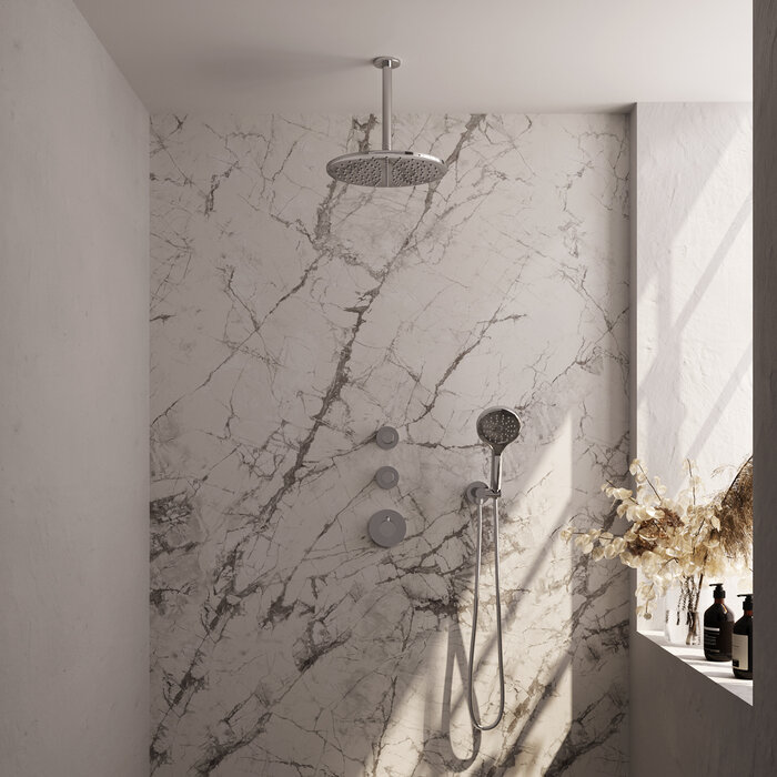 Brauer Chrome Carving thermostatische regendouche SET met 30 cm douchekop en handdouche