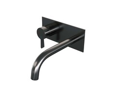 Brauer Inbouw wastafelmengkraan met gebogen uitloop - E2 gunmetal geborsteld PVD