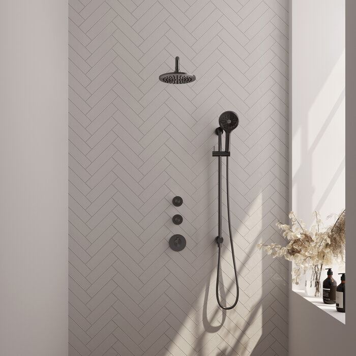 Brauer Inbouw Regendouche Set 21 met Gunmetal PVD Afwerking