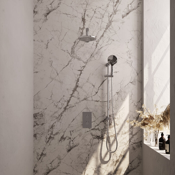 Brauer Chrome Carving thermostatische inbouw regendouche 3-weg omstelling SET 43