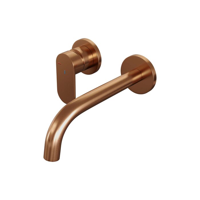 Brauer C2 Copper Edition inbouw wastafelmengkraan - gebogen uitloop - koper geborsteld PVD