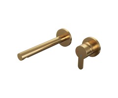 Brauer Gold Edition inbouw wastafelmengkraan met rechte uitloop en rozetten - Model D1 goud geborsteld PVD