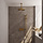 Gouden thermostatische inbouw regendouche SET 66 met drukknoppen - 30 cm douchekop, plafondarm, staaf handdouche, doucheslang en geïntegreerde glijstang