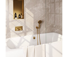 Brauer Gold Edition thermostatische inbouw badkraan SET 04 - goud geborsteld PVD