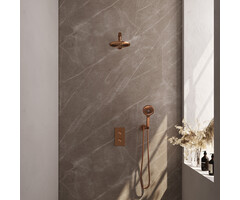 Brauer Copper Edition inbouw regendouche set met 3-weg omstelling en handdouche
