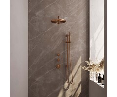 Brauer Copper Edition thermostatische inbouw regendouche SET 14, koper geborsteld PVD