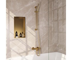 Brauer Opbouw baddouche thermostaatkraan SET 01 met goud geborsteld PVD