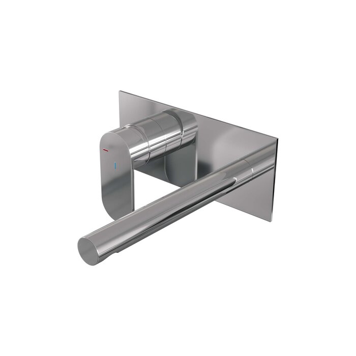 Brauer Chrome Edition inbouw wastafelmengkraan met rechte uitloop en afdekplaat C2 chroom