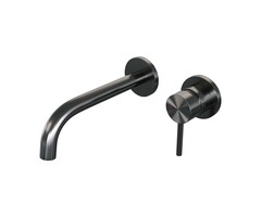 Brauer BRAUER Gunmetal Edition inbouw wastafelmengkraan met gebogen uitloop en rozetten model A1 gunmetal geborsteld PVD