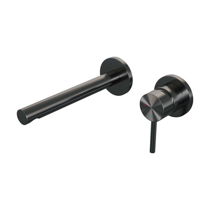 Brauer Gunmetal Edition inbouw wastafelmengkraan, rechte uitloop, rozetten model A1 (gunmetal geborsteld PVD)