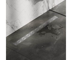 Brauer Douchegoot met standaard rooster en flens - RVS geborsteld 7 x 100